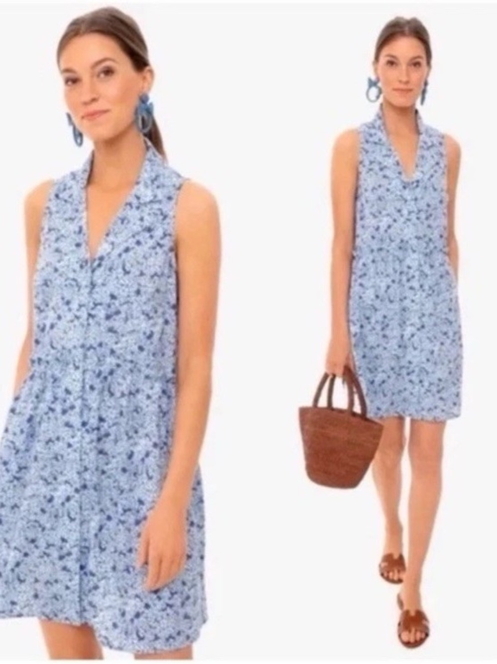 NEW Tuckernuck Hydrangea Sleeveless Shirt Dress